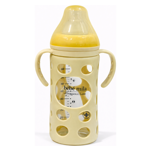  Bebe Mila Glass Baby Bottle - 260 ml - Yellow 