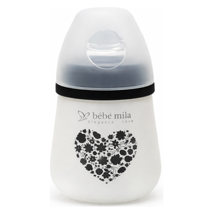  Bebe Mila Glass Baby Bottle - 180 ml - Black 