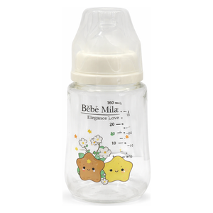  Bebe Mila Glass Baby Bottle - 120 ml - White 