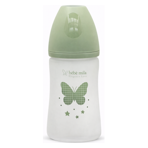  Bebe Mila Glass Baby Bottle - 210 ml - Green 
