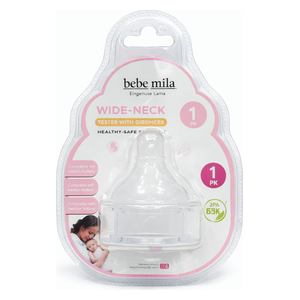  Bebe Mila Wide Neck Silicone Nipple - 0-6 months 