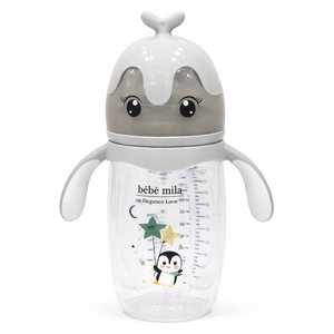  Bebe Mila Plastic Baby Bottle - 210 ml - Gray 