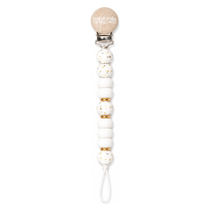  Bebe Mila Silicone Pacifier Chain - White 