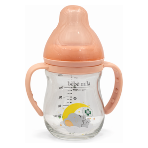  Bebe Mila Glass Baby Bottle - 160 ml - Pink 