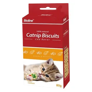 Bioline Catnip Biscuits Cod Flavor Cat Snack - 80g