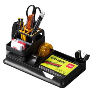  Deli E38252A Desk Organizer - 7 Compartments - Black - 260x103x150mm 