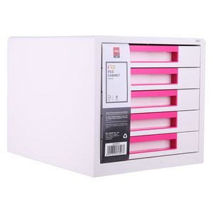 Deli Rio EZ01043 - Desktop File Organizer - 5 Drawer - Pink 