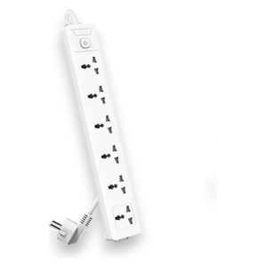 مقبس طاقة 6 فتحات مع منافذ يو اس بي من ديلي - T405 - بطول 3 متر - 2500 واط - ابيض 