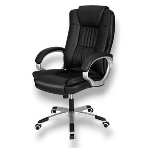  Deli E4524 - Ergonomic Office Chair with Tilt Backrest - High Density Foam - Leather Armrests 