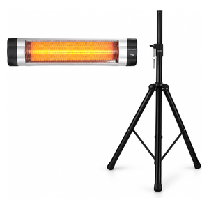  Hausberg HB-8555AL - Electric Aluminum Infrared Radiant - 2000 W - Black + Hausberg HB-8712NG - Support Radiant - 100-180cm - Black 