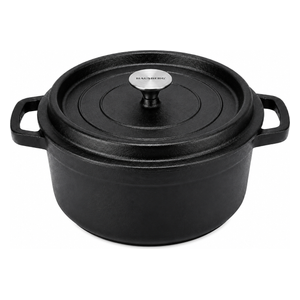  Hausberg HB-H744NG - Enameled Cast Iron Pot with Lid - 4L - 24cm - Black - HB-H744NG 