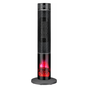  HAUSBERG HB-8228NG - Digital PTC Ceramic Tower Fan Heater with Flame Effect - 2000 W - Black 
