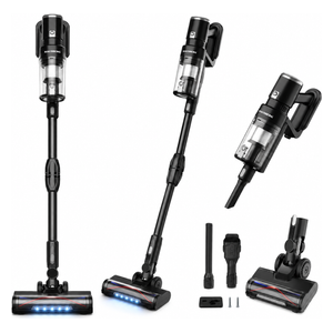  HAUSBERG HB-2019NG - 2-in-1 Upright & Handheld Cordless Vacuum Cleaner - 450W - 45 Min Battery Life - Black 