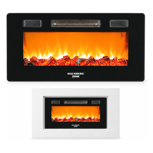  Hausberg HB-8225NG - Electric Digital Wall Fireplace with Fan - 1800W - Black 