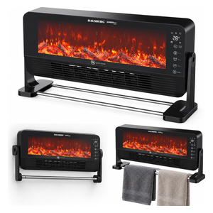  HAUSBERG HB-8216NG - Fireplace Fan Heater - 2200W - Black 