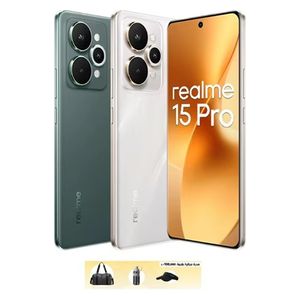 ريلمي 15 برو - شاشة بحجم 6.8 انج, OLED, تردد 144 هيرتز, - سنابدراجون 7 الجيل الرابع - بطارية بحجم 7000 مللي امبير, بقوة 80 واط - بكاميرا 50 ميكابكسل سوني + كاميرا 50 ميكابكسل IMX896 عريضة جداً؛ تثبيت بصري + حقيبة + قبعة شمسية + مطارة