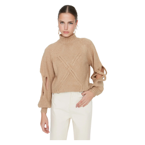 كنزة نسائي قبة عالية ترينديول ميلا - بيجي