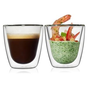 Vivo CY0303 - Espresso Cups - Double Wall Thermal Insulation - 80 ml - Transparent 
