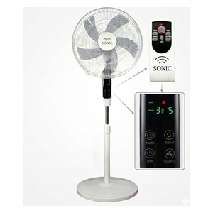  Sonic SN-SF-4480-RC - Stand Fan with LED Display and Remote Control - 18 Inch - White 