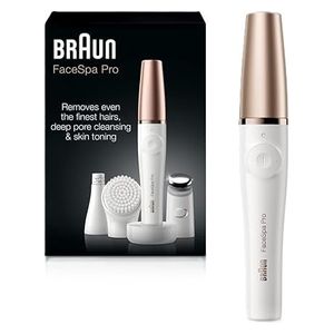  Braun 911 - FaceSpa Pro Facial Epilator - 3-in-1 Facial Hair Removal, Cleansing & Skin Massage Tool - White 