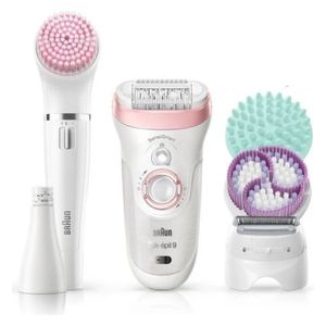  Braun 9-985BS - Silk-épil 9 Epilator - Beauty Set - White & Pink 