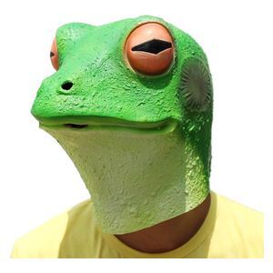  Party Hop - Realistic Frog Latex Full Head Mask - 20 × 18 × 18 cm 