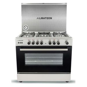  Almateen GC-AL9806SFSS-EG - Free Standing Cooker - 90x60 cm - 5 Burners - Silver 