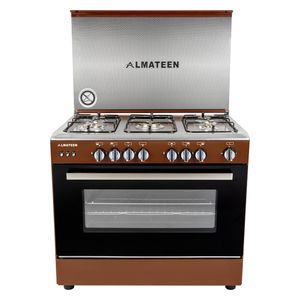  Almateen GC-MA9604BR-EG - Freestanding Cooker - 90 × 60 cm - 5 Burners - Brown 