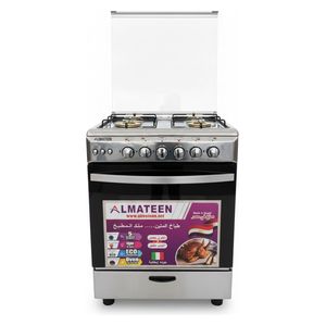  طباخ قائم المتين - 60 × 60 سم - 4 مشاعل - GC-AL6606SS-EG - سلفر 
