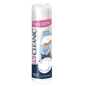  Cleanic Soft & Comfort Makeup Remover Cotton Pads - 107 Count - White 