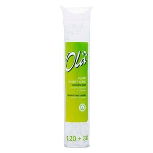  Ola Cosmetic Cotton Pads, 100% Natural Cotton - 150 Pieces - White 