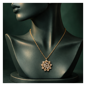  Rose and Hearts Necklace - Silver 925 - 2.5g - Rose Gold 