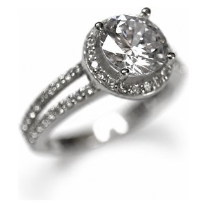  Cordoba Silver Shop 925 Sterling Silver Zircon Ring - White 