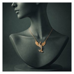  Peacock Necklace - Rose Gold Plated - 925 Sterling Silver 