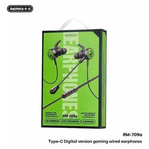  Remax RM-709A - Wired In-Ear Gaming Earphones - USB-C - Black 