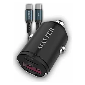  Master MCCH-06 - Car Charger - 2 Ports - 48W - USB-C to USB-C Cable - 1.2m - Black 
