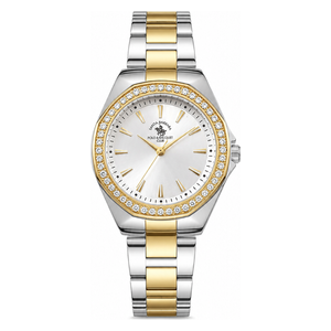  Santa Barbara Polo & Racquet Club Watch SB-1-10619-4 For Women - Analog Display, Stainless Steel Band - Silver and Gold 