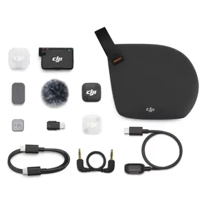  DJI Mic Mini 2 -1TX-1RX - Ultra-Lightweight Wireless Microphone System (1TX + 1RX) - 400m Range & 48-Hour Battery - Black 