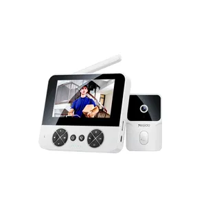  esido KM27 - Wireless Video Doorbell - 4.3 Inch Screen - 1MP Camera - Infrared Night Vision - Up to 256GB TF Card - White 