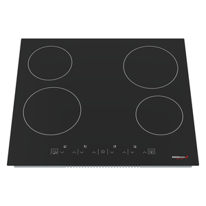  Swiss Mark SMB-1001C - Electric Stove - 60 cm - 4 Burners - Black Glass 