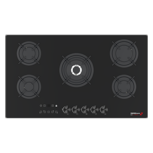  Swiss mark SMB-E211 - Built-in Gas Cooker - 5 Burners - Black Glass 