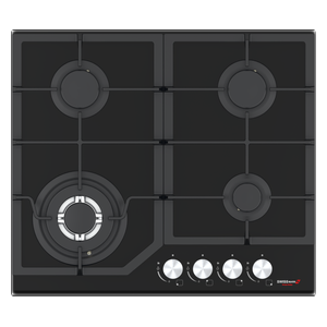  Swiss Mark SMB-04N - Built-in Gas Cooker - 60 cm - 4 Burners - Black Glass 