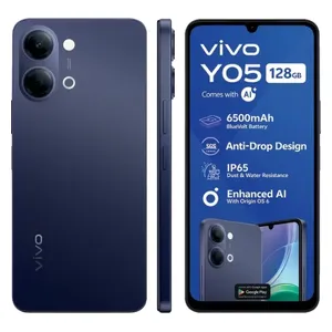  Vivo Y05 - Dual SIM - 6.74 Inch 120Hz Display - 6500mAh, 15W - AI Features 