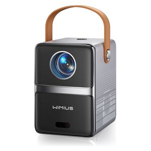  WiMiUS P61 Pro Smart Mini Projector - Native Full HD - 4K Content Support - Built-In Netflix - 20W Dolby Audio Sound - Wi-Fi 6 and Bluetooth 5.2 - wimius-p61pro - Black 