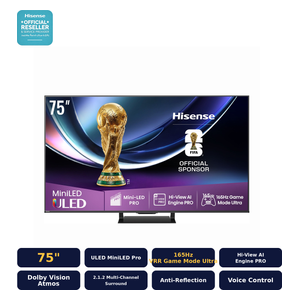  Hisense 75U7S 75-Inch U7S Series - Smart - 4K - Mini LED - 144 Hz - 2026 Model - VIDAA U6 - Black 