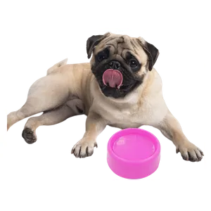 وعاء بلاستيكي للحيوانات الاليفة - وردي