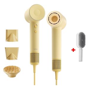 Laifen SE2 - High Speed Hair Dryer - 1400W - Smart Temperature Control - Yellow + Hair Brush