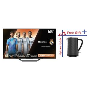 Hisense 65-Inch U7N Series - Smart - 4K - Mini LED - 120 Hz - 2024 Model + Hisense H17KBKS2 Kettle - 1.7 L - Removable filter - Black