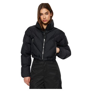 Trendyolmilla Women's Water Repellent Crop Puffer Jacket - Black