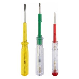  Socket Electric Voltage Tester Screwdriver Set - 3 Pieces - Yellow, Green & Red 